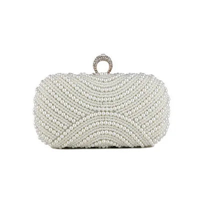 Vintage Embroidery Small Pearl Day Clutch Shoulder Chain Handbags Rhinestones Purse Beaded Diamonds Women Evening Bags