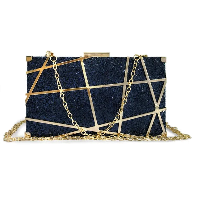 Luxury Evening Bag Women Party Banquet Glitter Bag Gold Wedding Clutches Party Bags Prom Blingbling Chain Shoulder Bag Mujer Sac