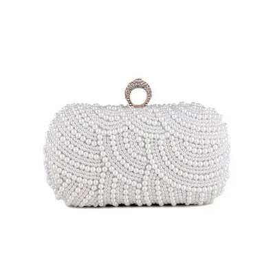 Vintage Embroidery Small Pearl Day Clutch Shoulder Chain Handbags Rhinestones Purse Beaded Diamonds Women Evening Bags