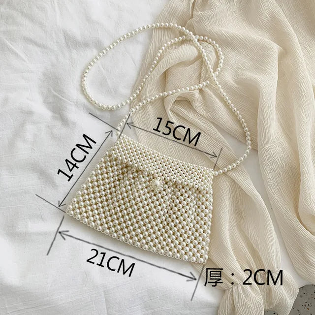 Mini Pearl Bag Handmade Vintage EVA Beaded Fashion Banquet Party Shoulder Bag Female 2019 Wedding Bags Luxury Women's Coin Purse