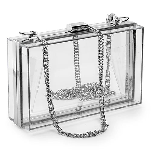 Women Acrylic Clear Purse Cute Transparent Crossbody Bag Lucite See Through Handbags Evening Clutch Events Stadium Approved