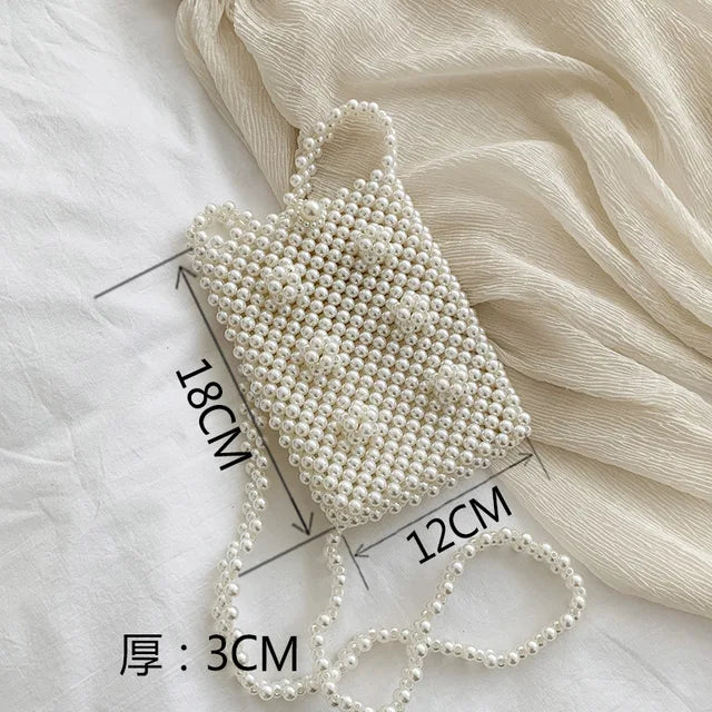 Mini Pearl Bag Handmade Vintage EVA Beaded Fashion Banquet Party Shoulder Bag Female 2019 Wedding Bags Luxury Women's Coin Purse