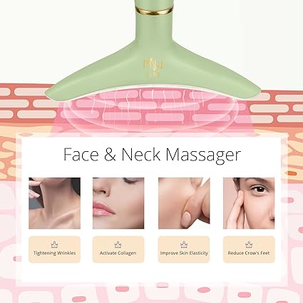 Ms.W Face Massager Electric Facial Toning Device, Ultrasound Face Sculpting Tool Neck Massager, Microglow Heat Skin Tightening Machine, Anti-Wrinkle Face Lift Skincare Tools, 3 Modes Jawline Sculptor