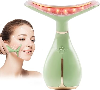 Ms.W Face Massager Electric Facial Toning Device, Ultrasound Face Sculpting Tool Neck Massager, Microglow Heat Skin Tightening Machine, Anti-Wrinkle Face Lift Skincare Tools, 3 Modes Jawline Sculptor