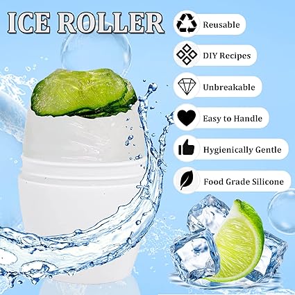 Ice Face Roller, Ice Roller for Face and Eyes, Gua Sha Massage, Ice Roller for Eye Puffiness, Brighten & Tighten Skin, Icing The Skin Remove Fine Lines Shrink Pores, Enhance Skin Elasticity