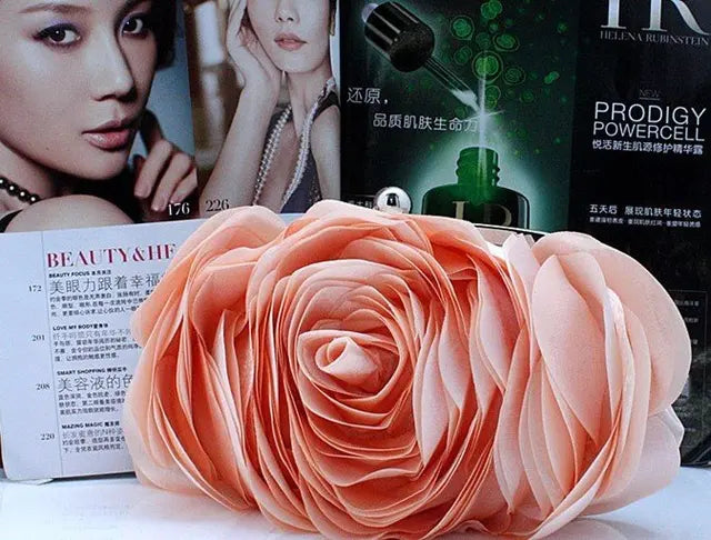 Fashion Flower Clutch Bag Women Wedding Handbag Bridal Clutch Purse Evening Dress Clutches Party Wallet Shoulder Chain Bag