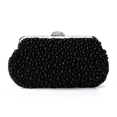 Vintage Embroidery Small Pearl Day Clutch Shoulder Chain Handbags Rhinestones Purse Beaded Diamonds Women Evening Bags