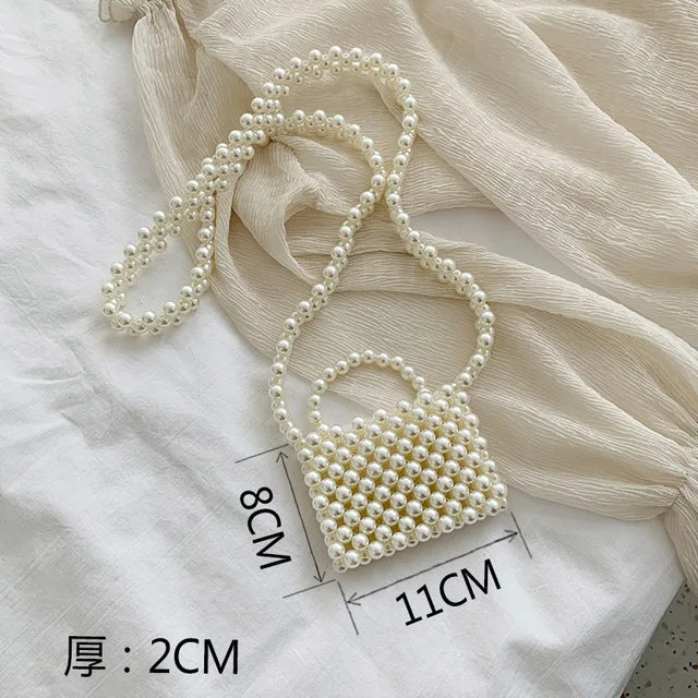 Mini Pearl Bag Handmade Vintage EVA Beaded Fashion Banquet Party Shoulder Bag Female 2019 Wedding Bags Luxury Women's Coin Purse