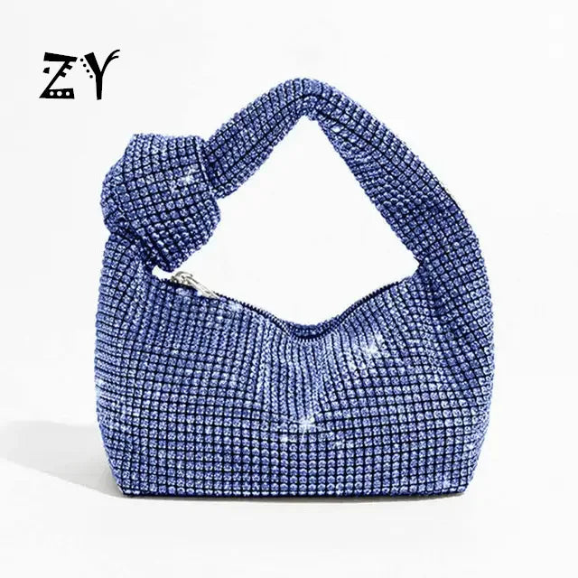 Women Rhinestones Evening Tote Bag Shining Crystal Party Wedding Bucket Bag Silver Gold Green Blue Wholsale Purses and Handbags