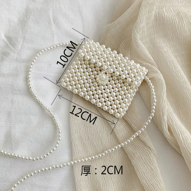 Mini Pearl Bag Handmade Vintage EVA Beaded Fashion Banquet Party Shoulder Bag Female 2019 Wedding Bags Luxury Women's Coin Purse