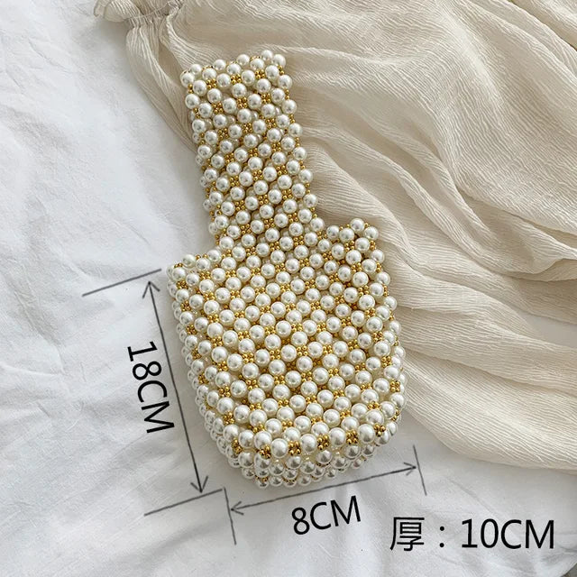 Mini Pearl Bag Handmade Vintage EVA Beaded Fashion Banquet Party Shoulder Bag Female 2019 Wedding Bags Luxury Women's Coin Purse