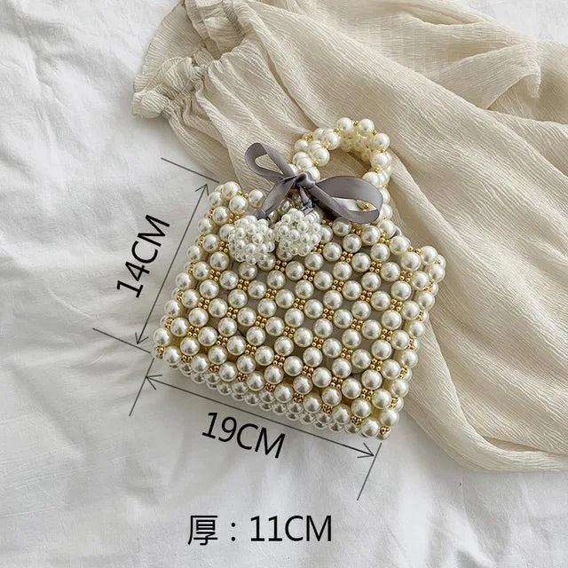 Mini Pearl Bag Handmade Vintage EVA Beaded Fashion Banquet Party Shoulder Bag Female 2019 Wedding Bags Luxury Women's Coin Purse