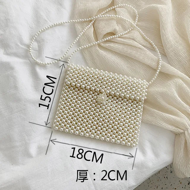 Mini Pearl Bag Handmade Vintage EVA Beaded Fashion Banquet Party Shoulder Bag Female 2019 Wedding Bags Luxury Women's Coin Purse