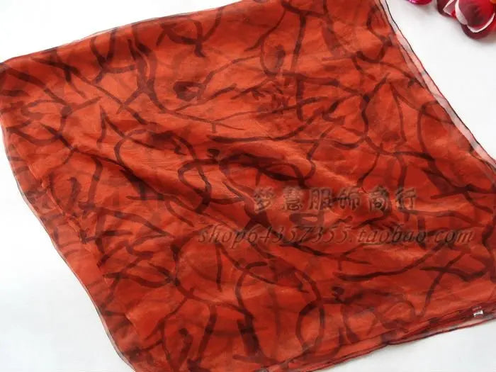 Women 100% Natural Silk Long Silk Scarf Printed Fashion Silk Shawl Female Plus Size Silk Scarf 180*105cm For Winter,Autumn