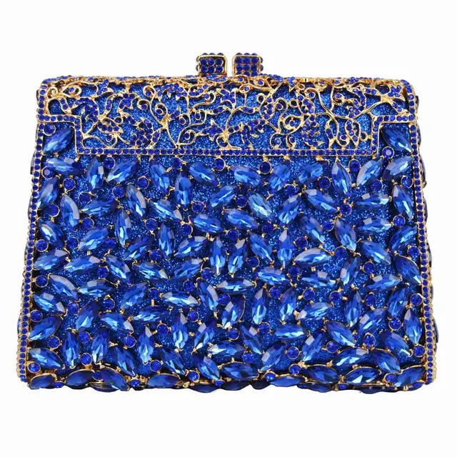 Gold Box Bag Diamond Women Clutch Bag Crystal Party Handbag Ladies Banquet Purse Fashion Pochette Prom Evening bag SC452