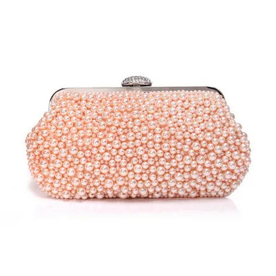 Vintage Embroidery Small Pearl Day Clutch Shoulder Chain Handbags Rhinestones Purse Beaded Diamonds Women Evening Bags