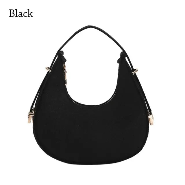 Women Retro Underarm Bag Felt Fashion Trend Simple Shoulder Bag Casual Crossbody Bag 2023 Autumn Casual Purse Light Weigh