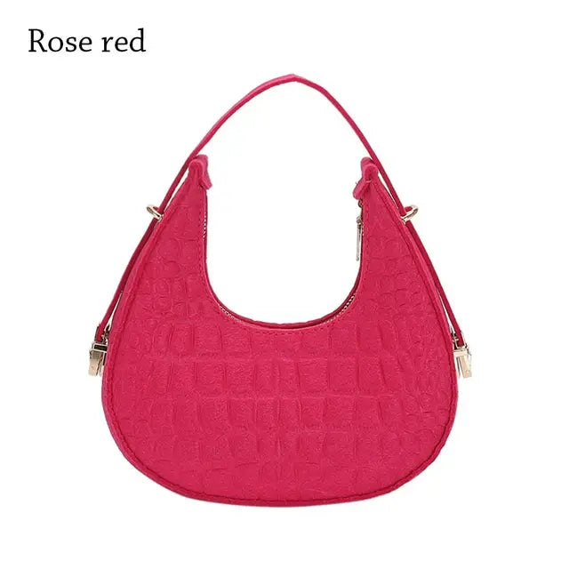 Women Retro Underarm Bag Felt Fashion Trend Simple Shoulder Bag Casual Crossbody Bag 2023 Autumn Casual Purse Light Weigh