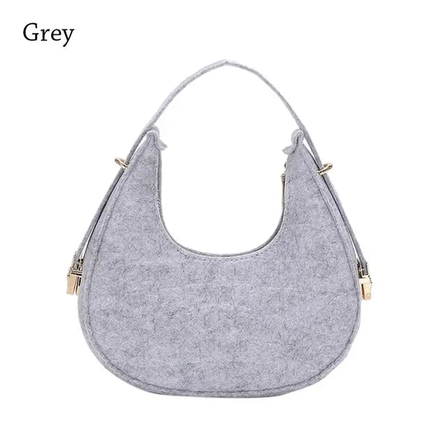 Women Retro Underarm Bag Felt Fashion Trend Simple Shoulder Bag Casual Crossbody Bag 2023 Autumn Casual Purse Light Weigh