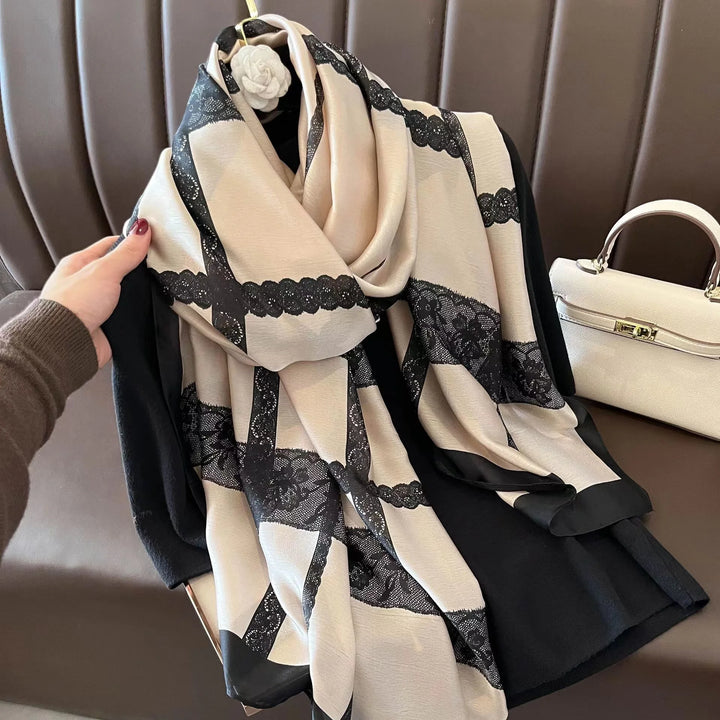 Luxury Brand Women Summer Silk Scarves Shawl Lady Wrap soft female stole bandanna chiffon hijab poncho foulard muffler