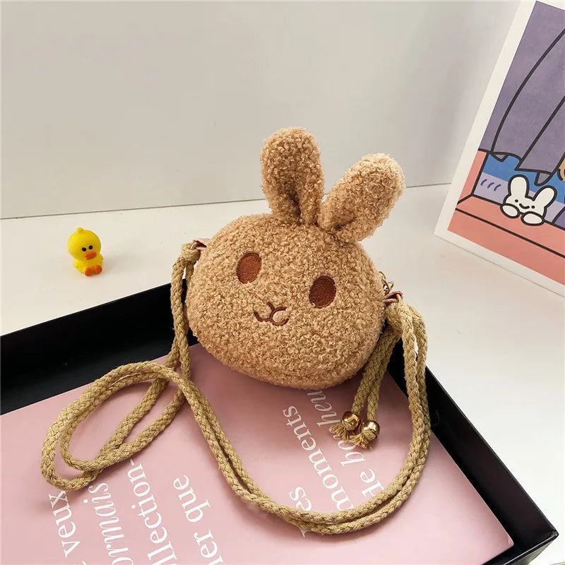 Japanese Style Kawaii Bag Women Cartoon Plush Shoulder Bag For Little Girl  Crossbody Bag Cute Small Child bag