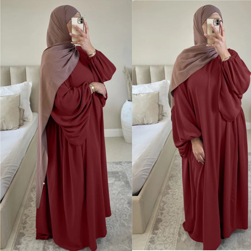 Muslim modest Abayas Dress For Women Dubai Loose Casual Comfort Robe Autumn Long Sleeve Modest Dress Islam Clothes Eid Ramadan