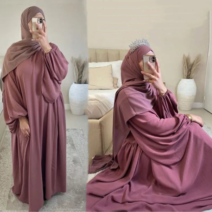 Plain Abaya Dress Long Sleeve Muslim Women Loose Robe African Dresses Islam Dubai Modest Kaftan Eid Prayer Garment Jilbab