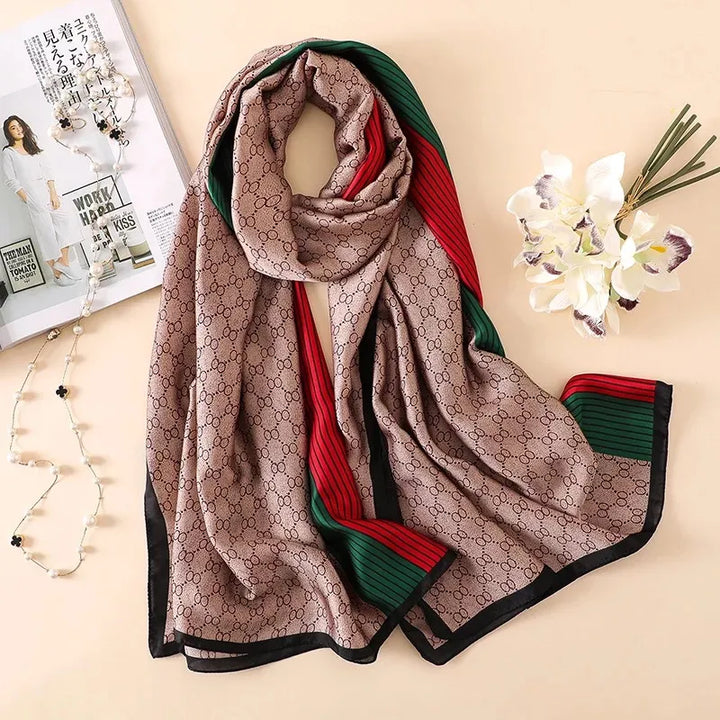 Luxury Brand Women Summer Silk Scarves Shawl Lady Wrap soft female stole bandanna chiffon hijab poncho foulard muffler