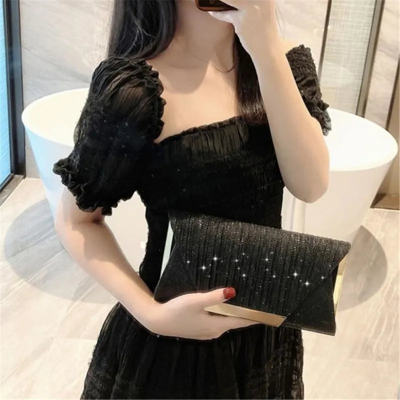 Women Exquisite Evening Bag Party Banquet Glitter Purse Lady Elegant Wedding Clutches Handbag Female Cocktail Chain Shoulder Bag