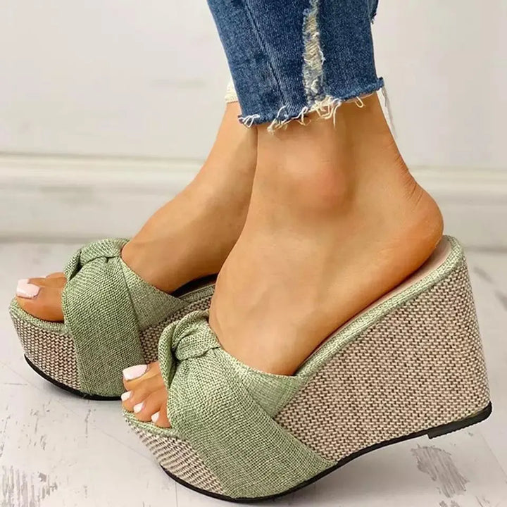 2023 High Heels Slippers Platform Shoes Women Wedges Heel Women's Sandals Thick Bottom Summer Footwear for Woman Slides