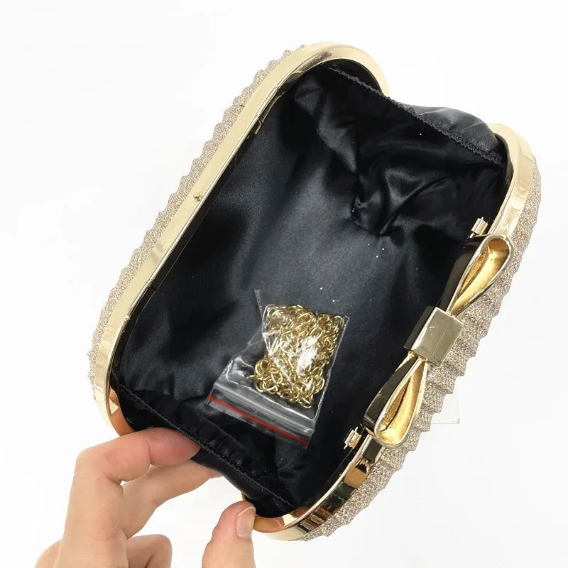 Bling Rhinestones Evening Purses Women Dinner Clutch Bag Fashion Banquet Wedding Party Lady Shoulder Crossbody Handbag Money Bag