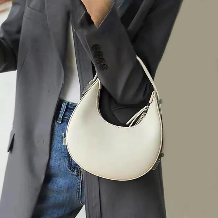 Luxury Design Shoulder Bags for Women Half Moon Hobo Bag Lady Fashion Brand Underarm Bags PU Leather Small Clutch Handbag Purse