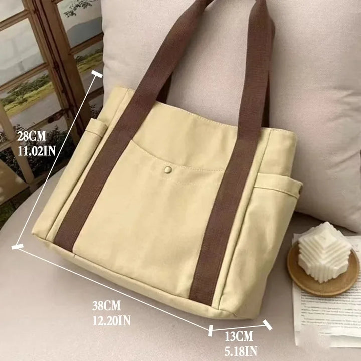 Large Capacity Tote Bag Commuting Canvas Shoulder Bag Fashionable and Convenient Handbag for Women Purses and Handbags