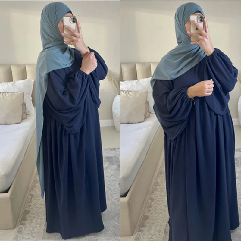 Muslim modest Abayas Dress For Women Dubai Loose Casual Comfort Robe Autumn Long Sleeve Modest Dress Islam Clothes Eid Ramadan