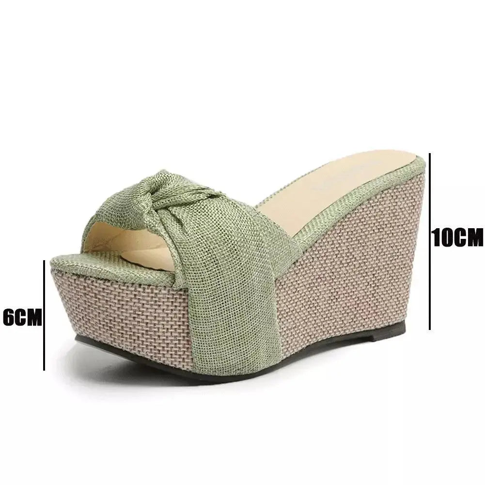 2023 High Heels Slippers Platform Shoes Women Wedges Heel Women's Sandals Thick Bottom Summer Footwear for Woman Slides