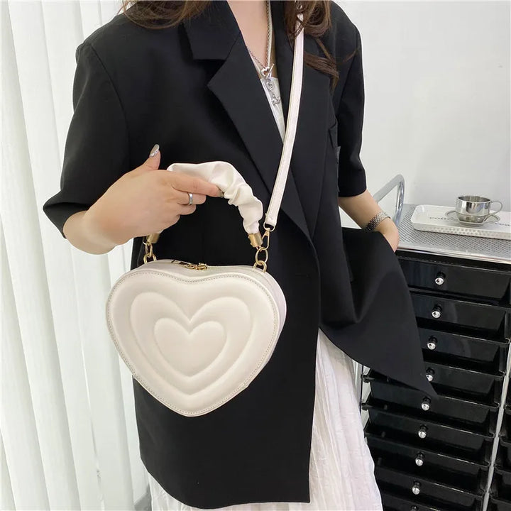 Heart Pattern Shoulder Bag for Women Luxury Quilted Top-handle Handbags Female PU Leather Messenger Crossbody Bag Tote bolsa