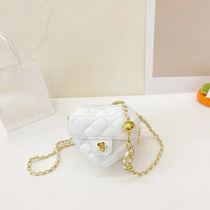 Mini Heart Shaped Crossbody Bags For Girls Teens Handbag Pu Leather Coin Change Purse For Toddlers Girls