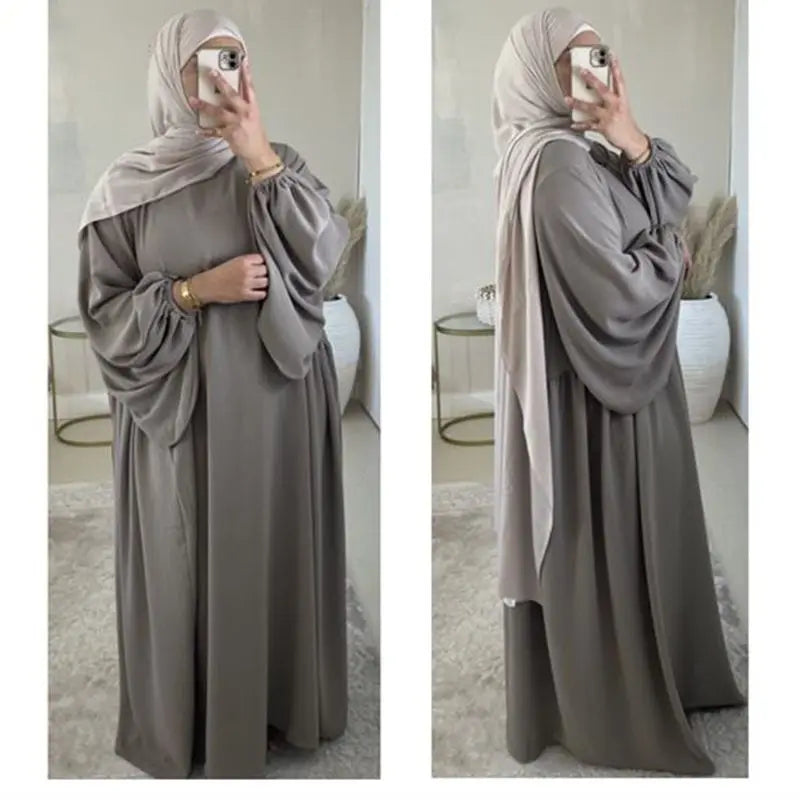 Plain Abaya Dress Long Sleeve Muslim Women Loose Robe African Dresses Islam Dubai Modest Kaftan Eid Prayer Garment Jilbab