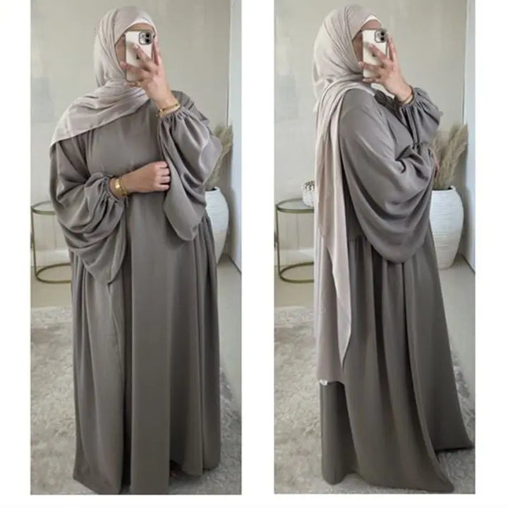 Plain Abaya Dress Long Sleeve Muslim Women Loose Robe African Dresses Islam Dubai Modest Kaftan Eid Prayer Garment Jilbab