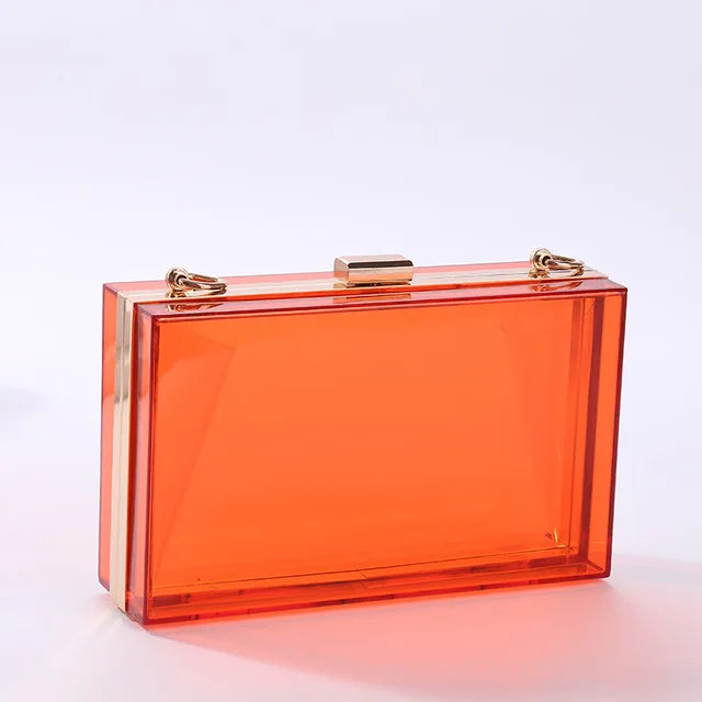 New Acrylic Transparent Women Clutch Bag Chain Luxury Brand Women Messenger Bag Evening Bag Handbag Chain Shoulder Bag