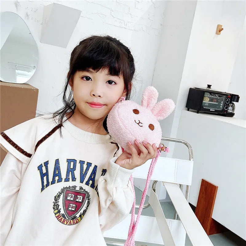 Japanese Style Kawaii Bag Women Cartoon Plush Shoulder Bag For Little Girl  Crossbody Bag Cute Small Child bag