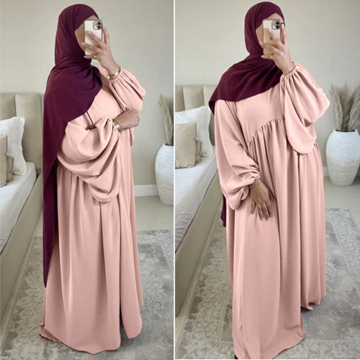 Muslim modest Abayas Dress For Women Dubai Loose Casual Comfort Robe Autumn Long Sleeve Modest Dress Islam Clothes Eid Ramadan