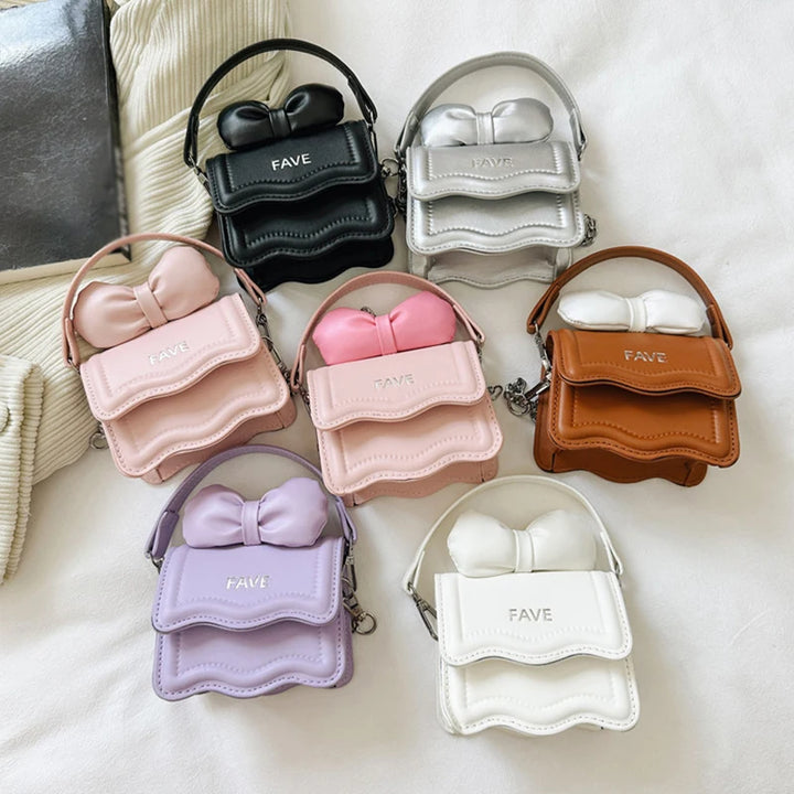 Children's Handbag For Girl Cute Bow Mini Bag Baby Coin Pouch Child Purse And Hand Bag Kids Small Shoulder Bag Crossbody Bag