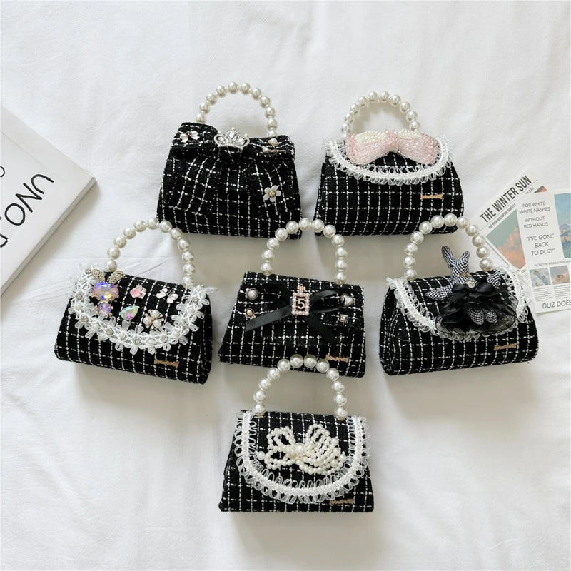 New Children's Pearl Handbag Princess Dress Accessories Small Coin Wallet Handbag Girl Crossbody Chain Bag Kids Bags For Girls