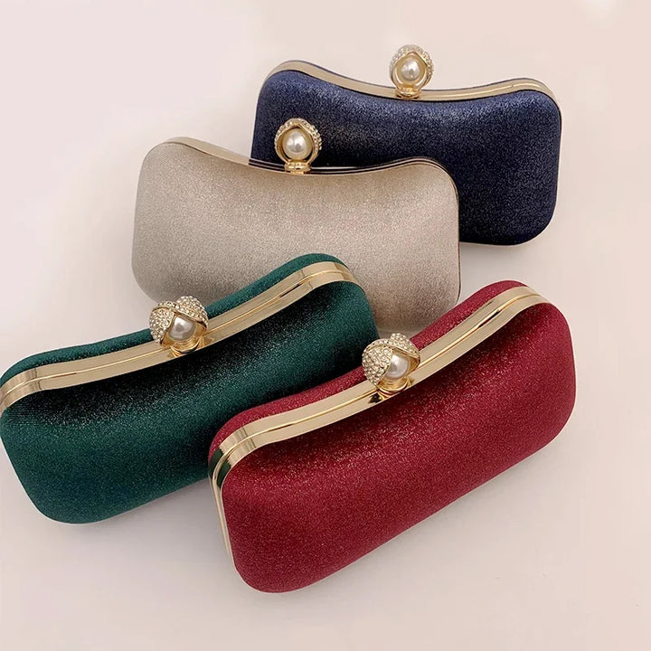 Luxury Design Women Evening Bags Green Clutch Purse Shoulder Two Chains Wedding Party Female Handbags Vintage Crossbody Bag