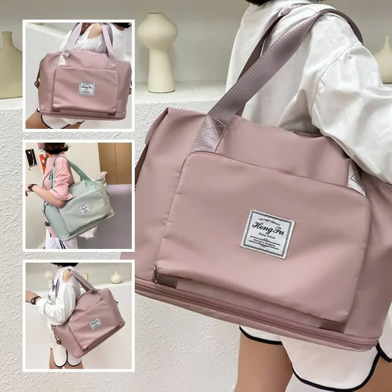 Multifunctional Women's Shoulder Bag Foldable Portable High Capacity Handbag Waterproof Nylon Travel Bag Fitness Bag Yoga Bag