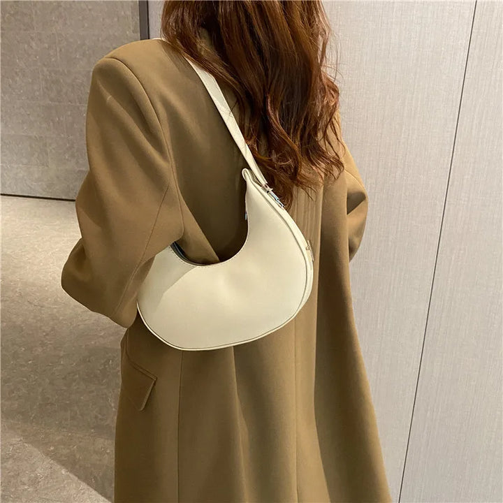 Fashion Luxury Design PU Leather Hobo Shoulder Bag Women Small Clutch Handbag Purse Female Underarm  Bag Travel Totes