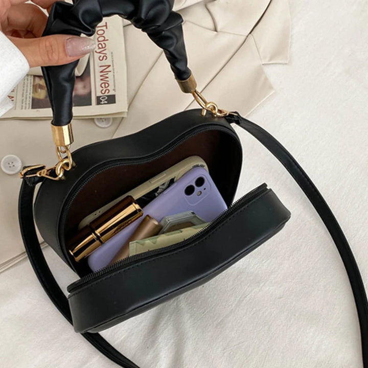 Heart Pattern Shoulder Bag for Women Luxury Quilted Top-handle Handbags Female PU Leather Messenger Crossbody Bag Tote bolsa