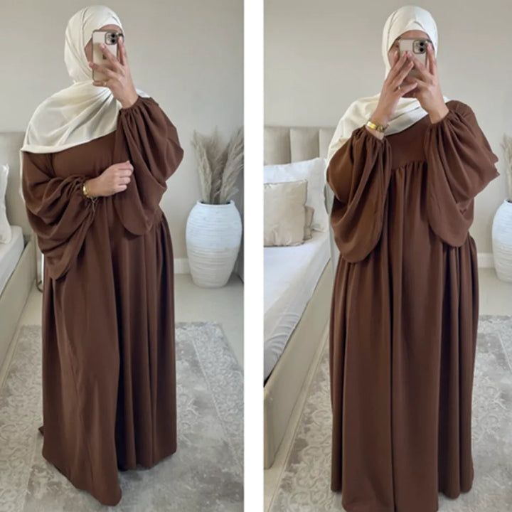 Plain Abaya Dress Long Sleeve Muslim Women Loose Robe African Dresses Islam Dubai Modest Kaftan Eid Prayer Garment Jilbab