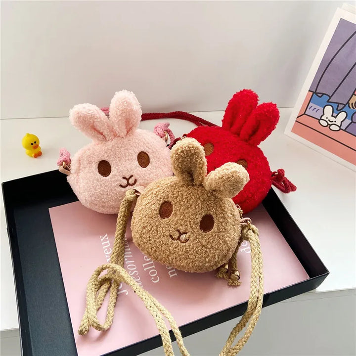 Japanese Style Kawaii Bag Women Cartoon Plush Shoulder Bag For Little Girl  Crossbody Bag Cute Small Child bag